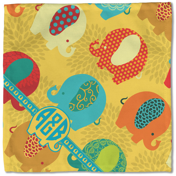 Cute Elephants Cloth Napkins - Personalized Lunch (Single Full Open)