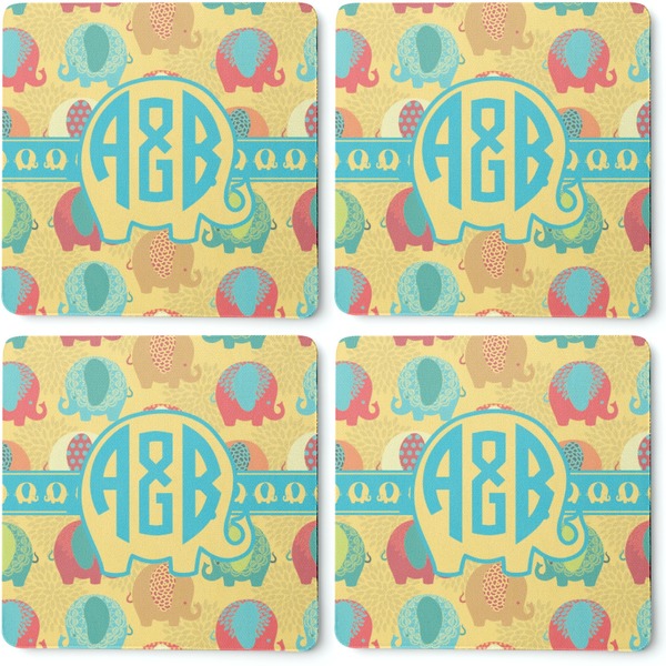 Cute Elephants Coaster Rubber Back - Apvl