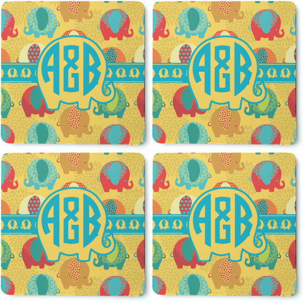 Cute Elephants Coaster Rubber Back - Apvl