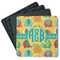 Cute Elephants Square Rubber Backed Coasters - Set of 4 (Personalized)
