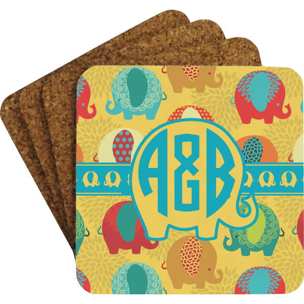 Cute Elephants Coaster Set (Personalized)