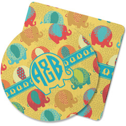 Cute Elephants Rubber Backed Coaster (Personalized)