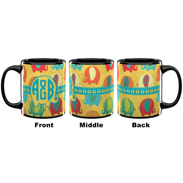 Cute Elephants Coffee Mug - 11 oz - Black APPROVAL