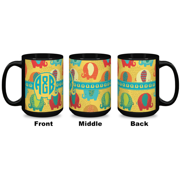 Cute Elephants Coffee Mug - 15 oz - Black APPROVAL