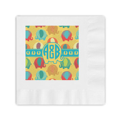 Cute Elephants Coined Cocktail Napkins (Personalized)