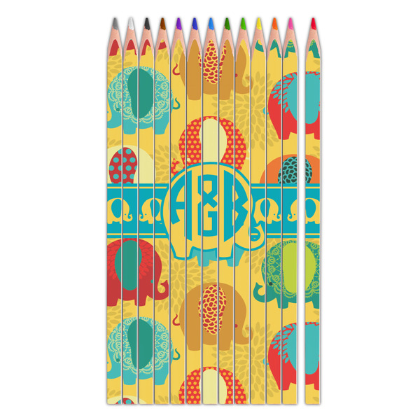 Custom Cute Elephants Colored Pencils (Personalized)