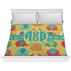 Cute Elephants Comforter - King (Personalized)