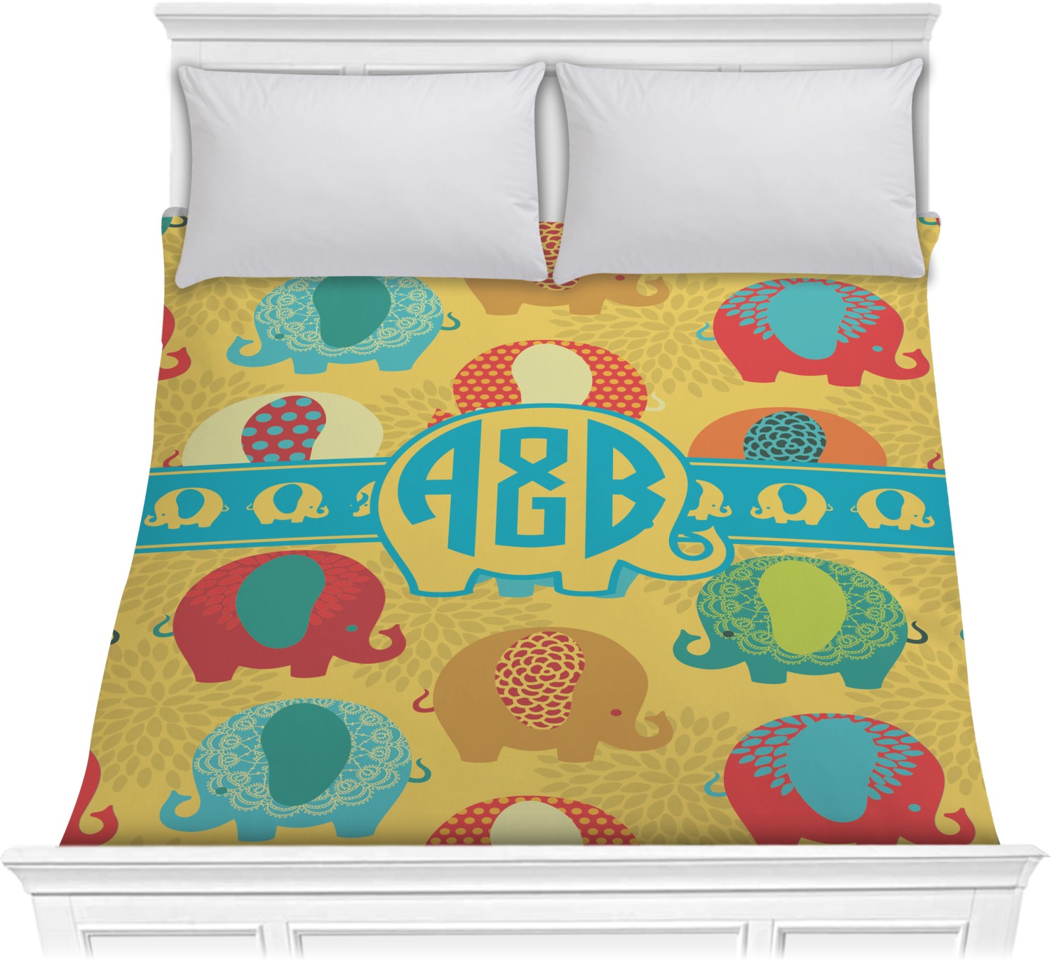 Cute Elephants Comforter (Personalized) YouCustomizeIt