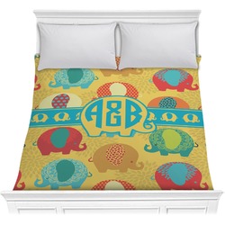 Cute Elephants Comforter - Full / Queen (Personalized)