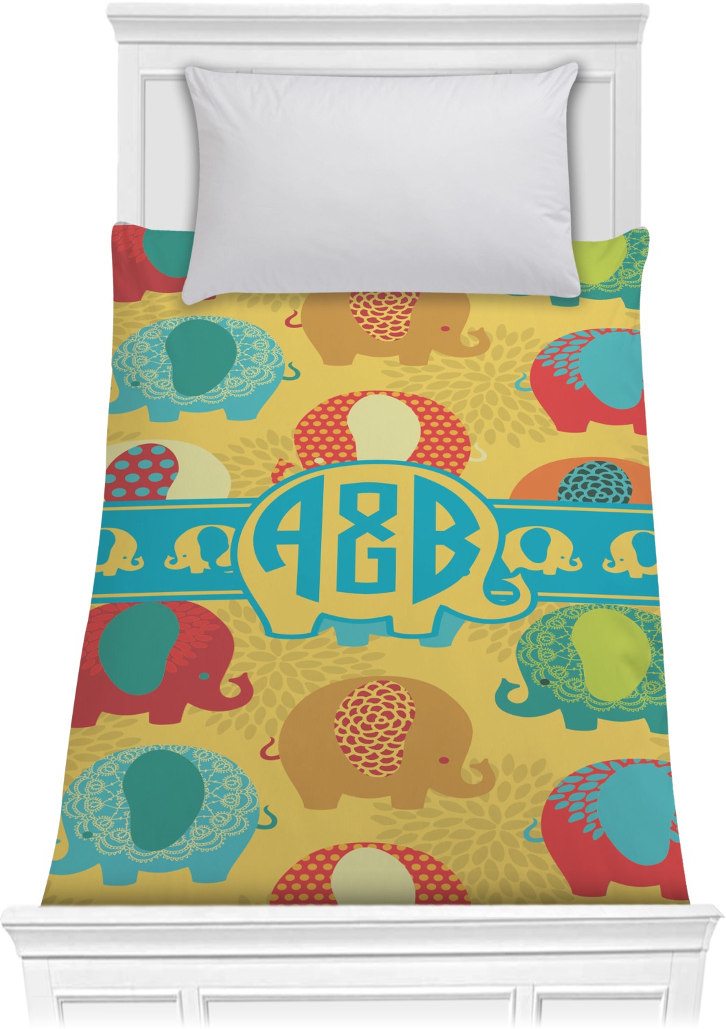 Cute Elephants Comforter Twin XL (Personalized) YouCustomizeIt