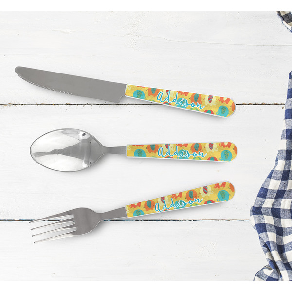Cute Elephants Cutlery Set - w/ PLATE