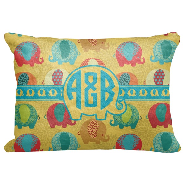Custom Cute Elephants Decorative Baby Pillowcase - 16"x12" (Personalized)