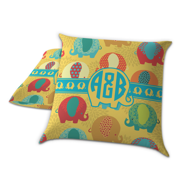 Cute Elephants Decorative Pillow Case - TWO
