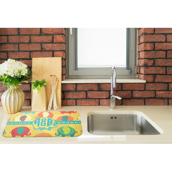 Cute Elephants Dish Drying Mat - LIFESTYLE 2