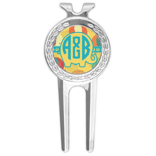 Custom Cute Elephants Golf Divot Tool & Ball Marker (Personalized)