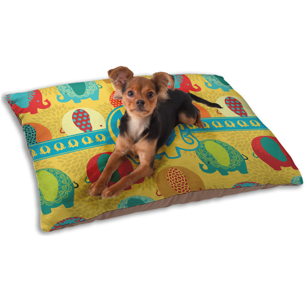 Custom Cute Elephants Dog Bed - Small w/ Couple's Names