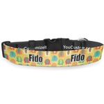 Cute Elephants Deluxe Dog Collar - Double Extra Large (20.5" to 35") (Personalized)
