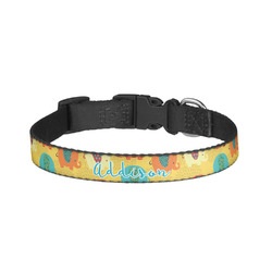 Cute Elephants Dog Collar - Small (Personalized)