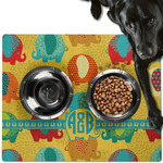 Cute Elephants Dog Food Mat - Large w/ Couple's Names