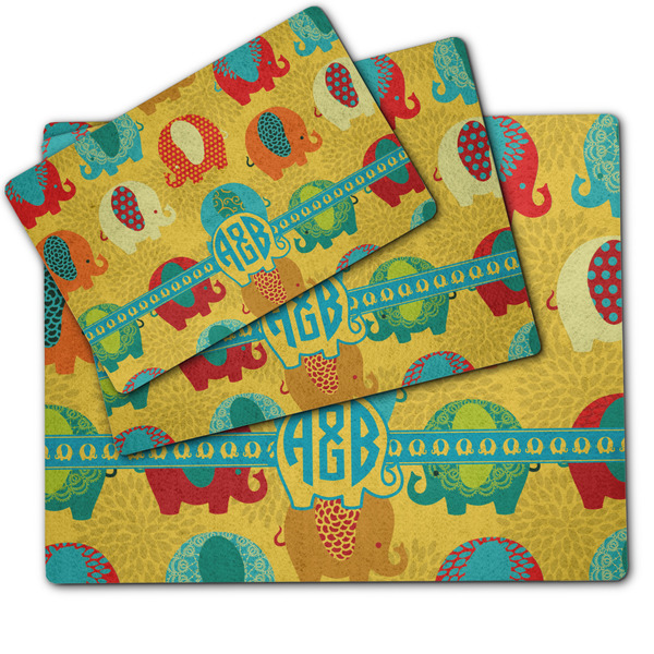 Cute Elephants Dog Food Mat - MAIN (sm, med, lrg)
