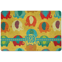 Cute Elephants Dog Food Mat w/ Couple's Names