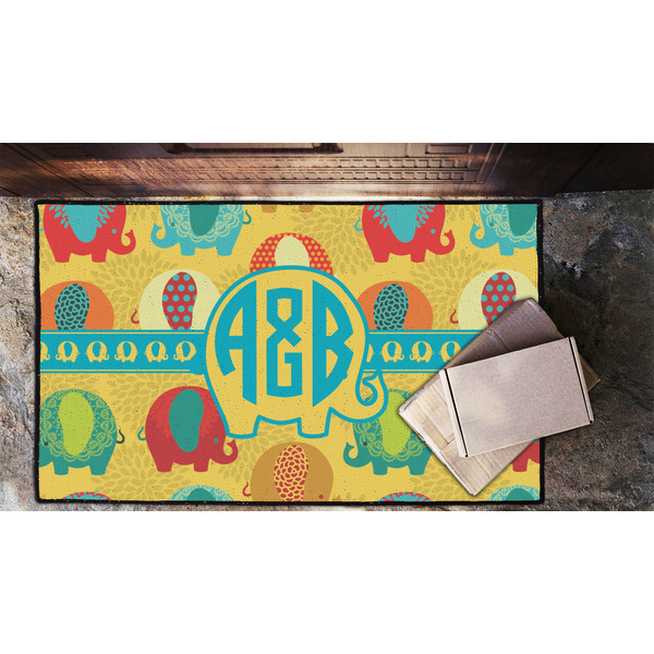 Cute Elephants Door Mat - LIFESTYLE (Lrg)