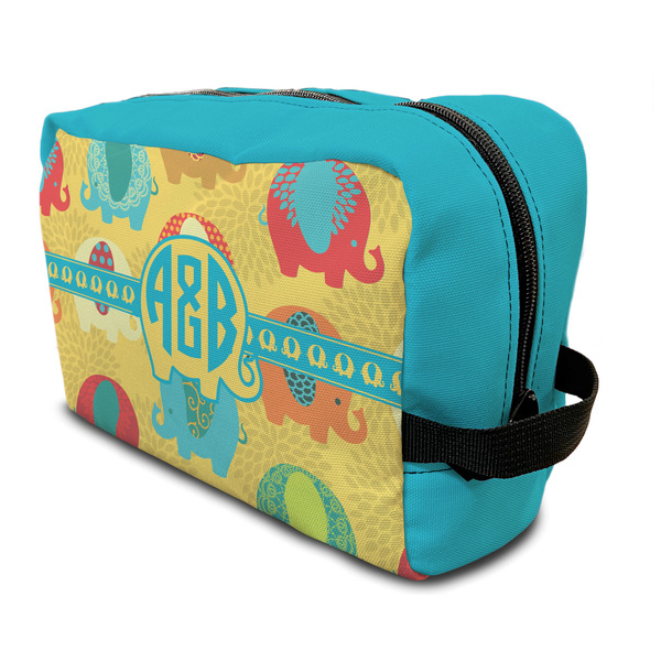 Custom Cute Elephants Toiletry Bag / Dopp Kit (Personalized)