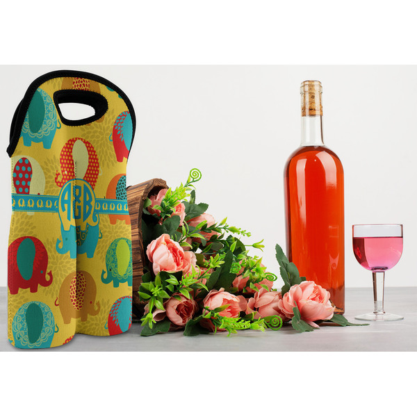 Cute Elephants Double Wine Tote - LIFESTYLE (new)