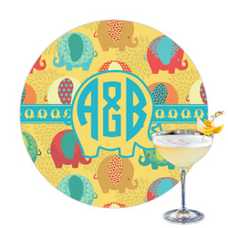 Cute Elephants Printed Drink Topper - 3.25" (Personalized)