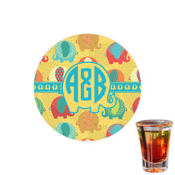 Cute Elephants Printed Drink Topper - 1.5" (Personalized)