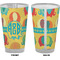 Cute Elephants Pint Glass - Full Color - Front & Back Views