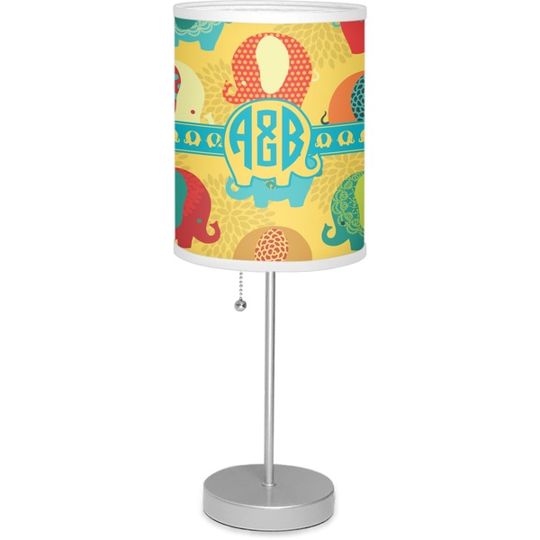Custom Cute Elephants Lamp with Drum Shade (Personalized)