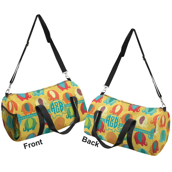Cute Elephants Duffle bag large front and back sides