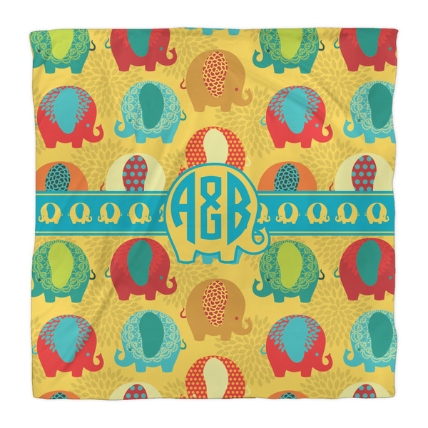 Cute Elephants Duvet Cover - Queen - Front