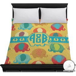 Cute Elephants Duvet Cover - Full / Queen (Personalized)