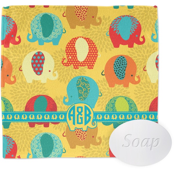 Custom Cute Elephants Washcloth (Personalized)
