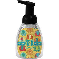 Cute Elephants Foam Soap Bottle - Black (Personalized)