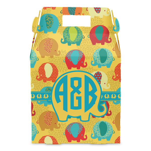 Cute Elephants Gable Favor Box - Front
