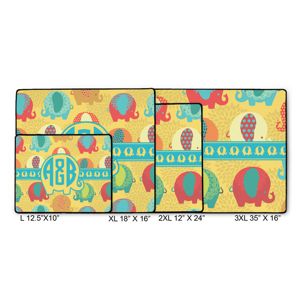 Cute Elephants Gaming Mats - SIZE CHART