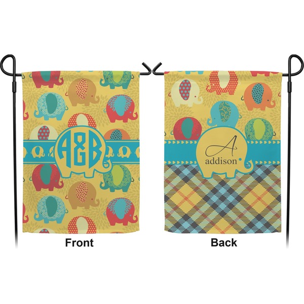 Cute Elephants Garden Flag - Double Sided Front and Back
