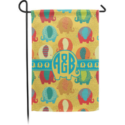 Cute Elephants Small Garden Flag - Single Sided w/ Couple's Names