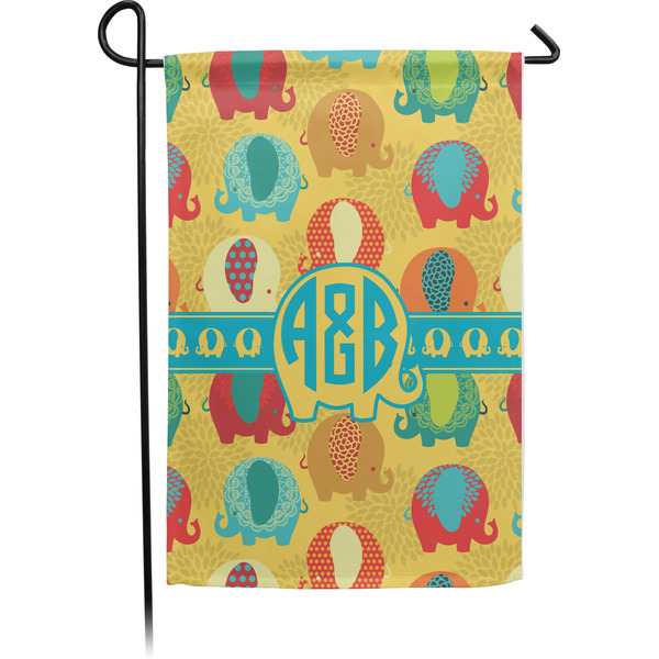 Custom Cute Elephants Garden Flag (Personalized)