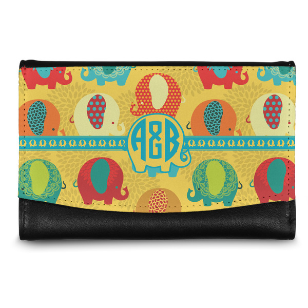 Custom Cute Elephants Genuine Leather Women's Wallet - Small (Personalized)