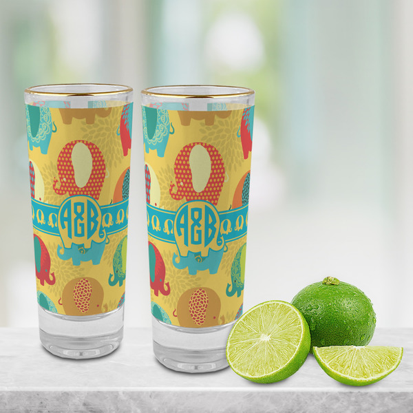 Cute Elephants Glass Shot Glass - 2 oz - LIFESTYLE