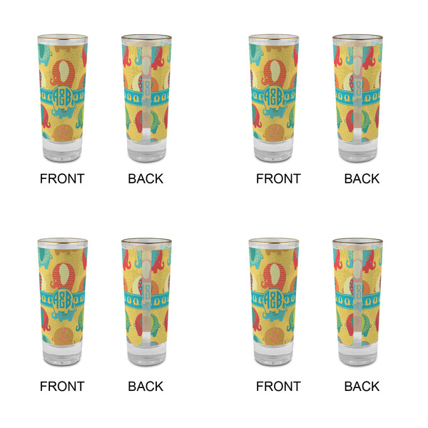 Cute Elephants Glass Shot Glass - 2 oz - Set of 4 - APPROVAL