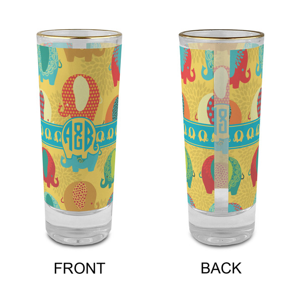 Cute Elephants Glass Shot Glass - 2 oz - Single - APPROVAL