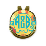Cute Elephants Golf Ball Marker - Hat Clip - Gold