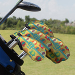 Cute Elephants Golf Club Iron Cover - Set of 9 (Personalized)