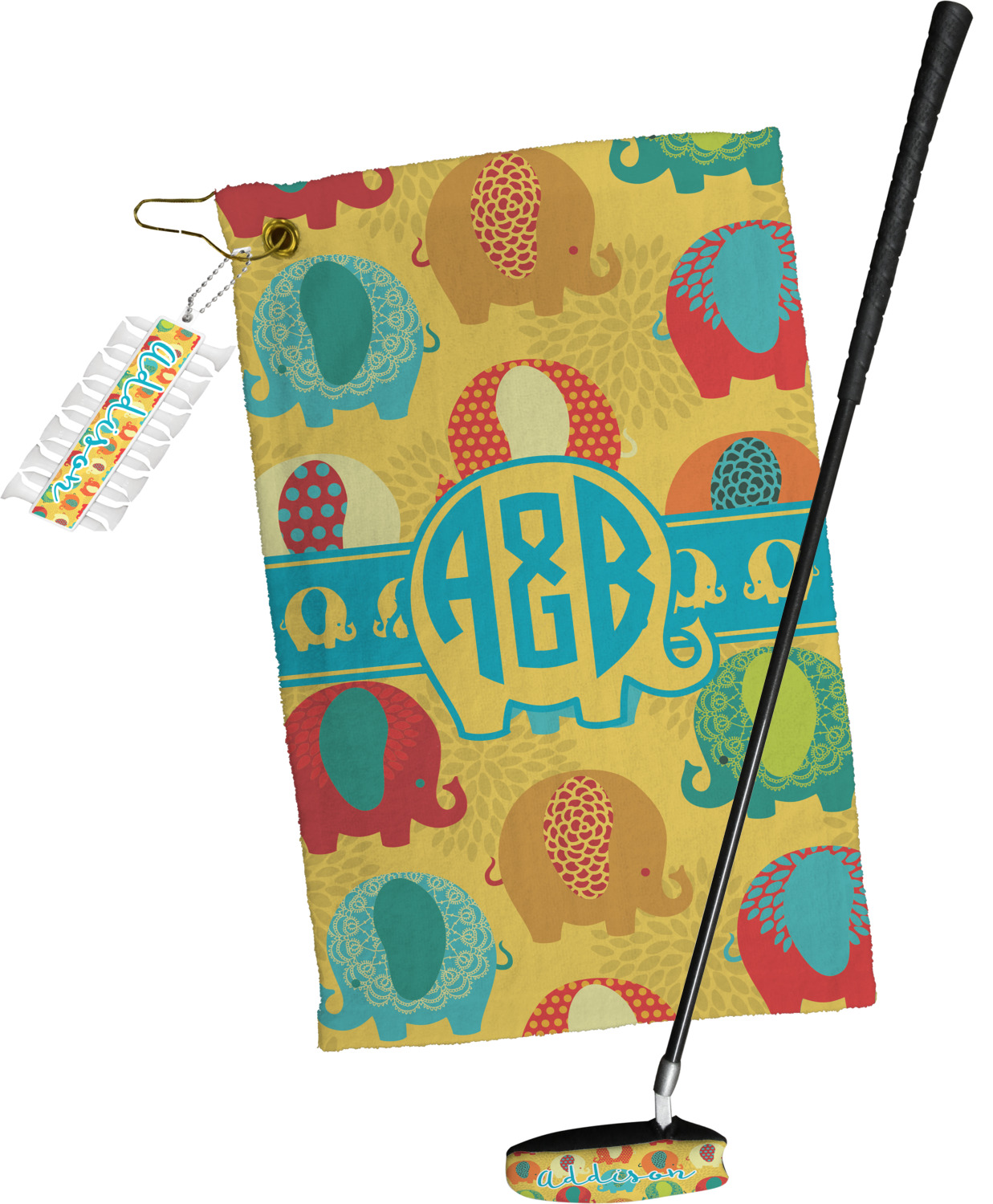 Cute Elephants Putter Cover (Personalized) YouCustomizeIt