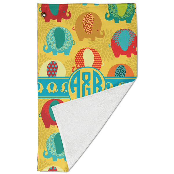 Cute Elephants Golf Towel - Folded (Large)